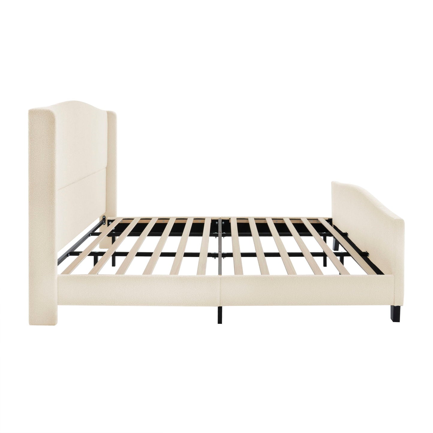 Platform Bed Frame With Tall Headboard And High Footboard