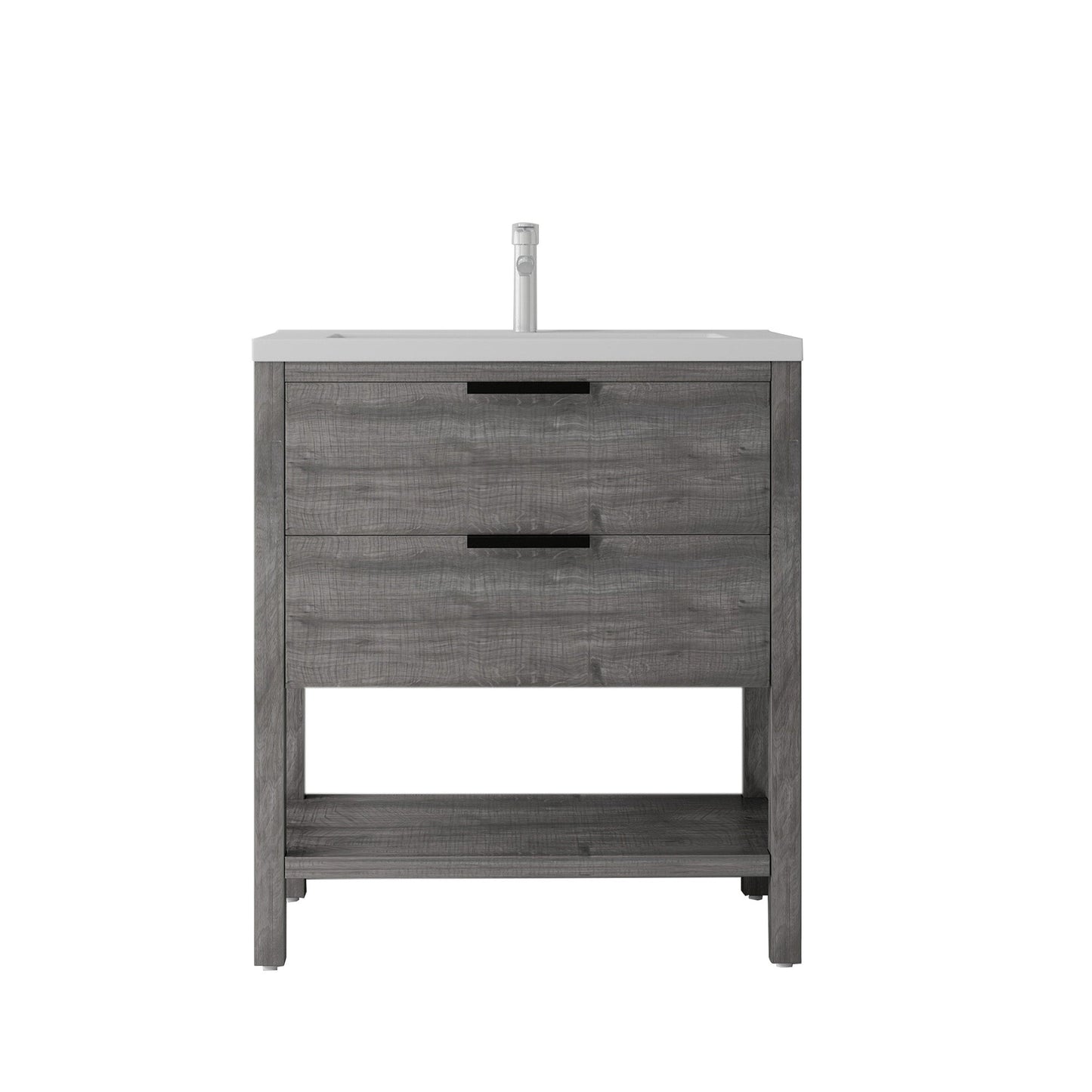 36 Inch Freestanding Bathroom Vanity with Sink, Soft-Close Drawer, Ceramic Sink, Plywood
