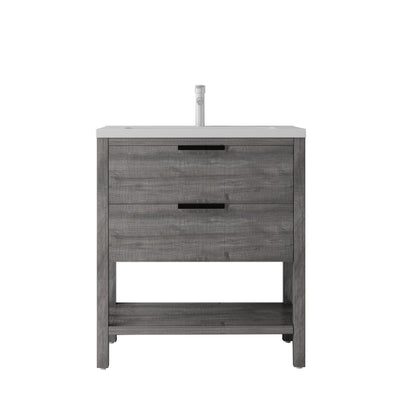 36 Inch Freestanding Bathroom Vanity with Sink, Soft-Close Drawer, Ceramic Sink, Plywood