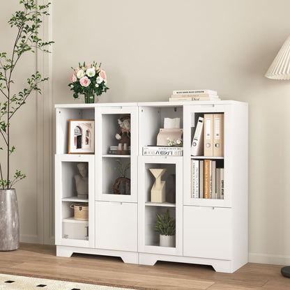 Modern Cabinet With Glass Doors And Drawer