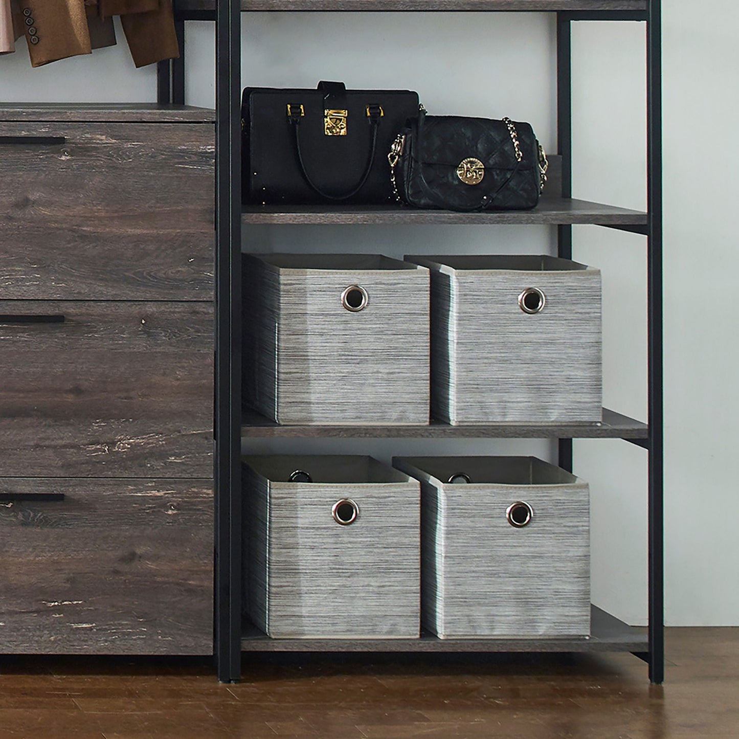 Monica - Walk-In Closet System, Extra Storage Space - Rustic