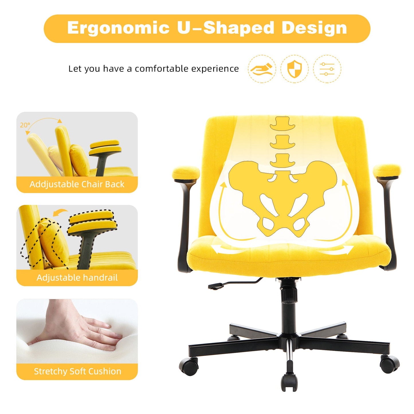 Criss Cross Armrest Office Chair With Wheels