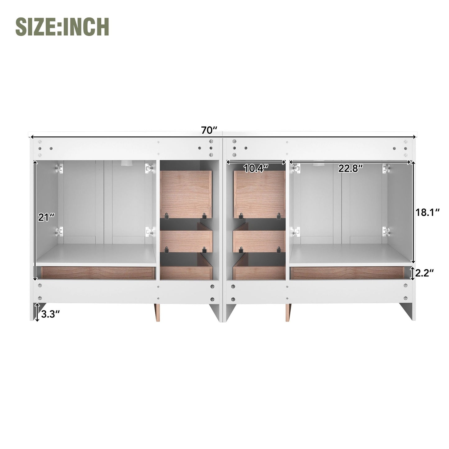Shaker Free Standing Bathroom Vanity Cabinet & Sink, Soft Close Drawers, Soft Close Doors