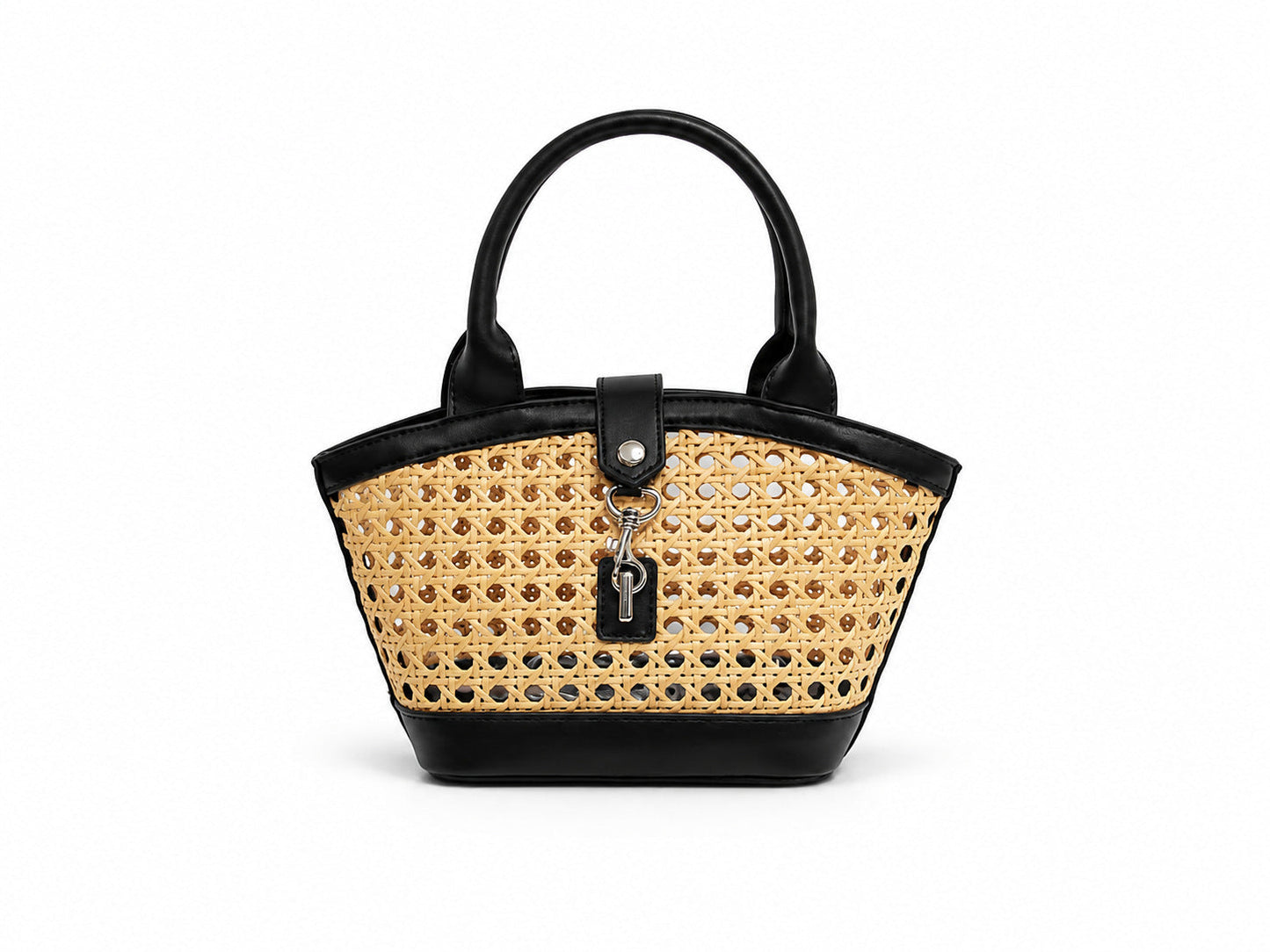Handwoven Rattan Hollowed-Out Holiday Handbag