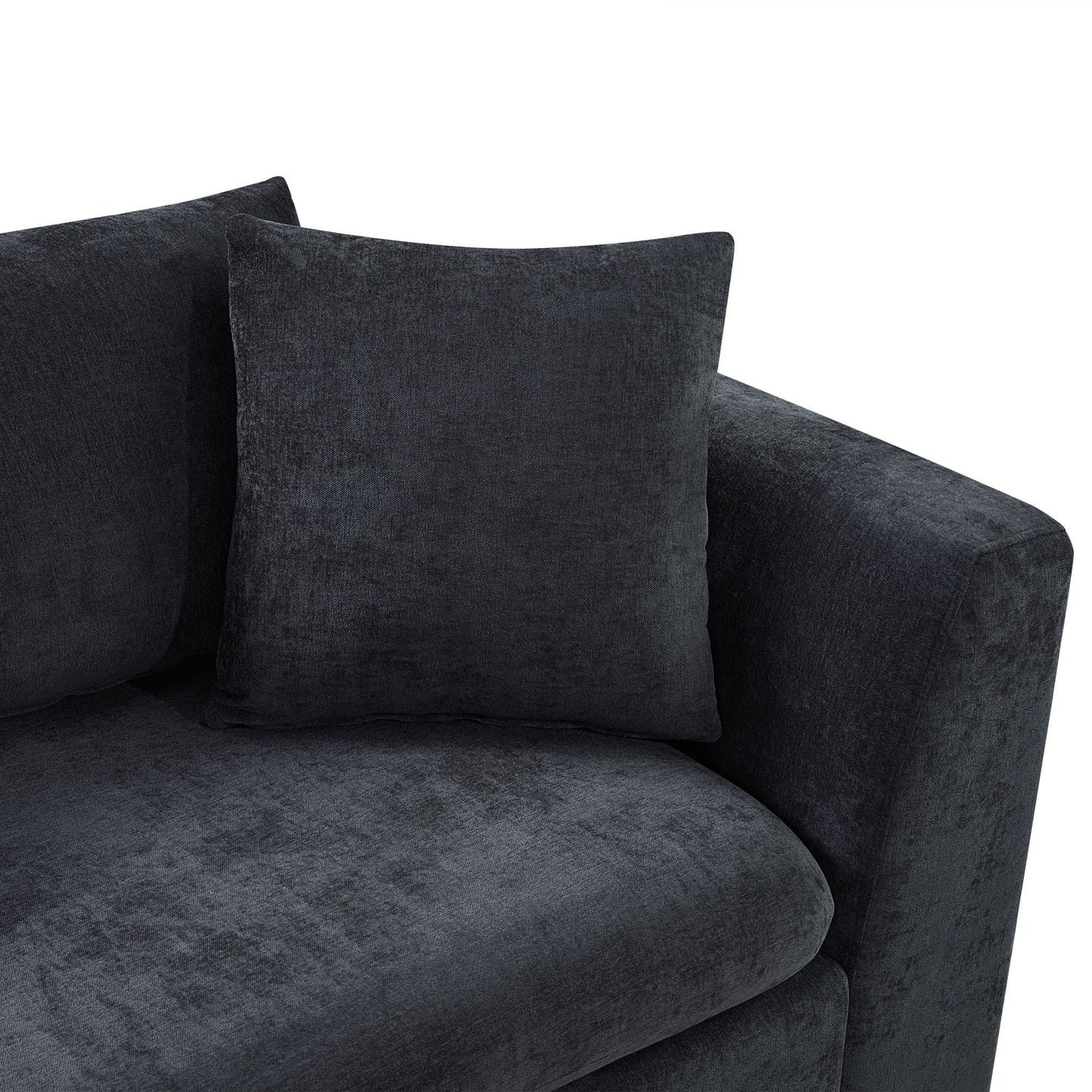Modern L Shaped Sectional Sofa With Upholstery And Wooden Storage
