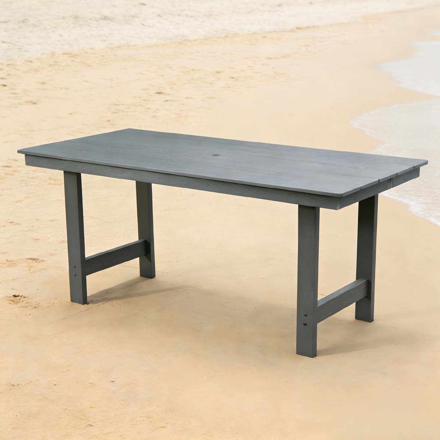 HDPE Patio Dining Family Table with Umbrella Hole
