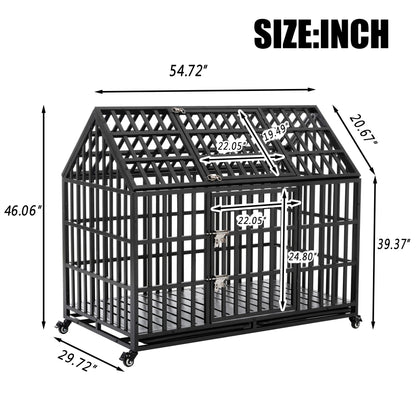 Heavy Duty Dog Crate Lockable Wheels