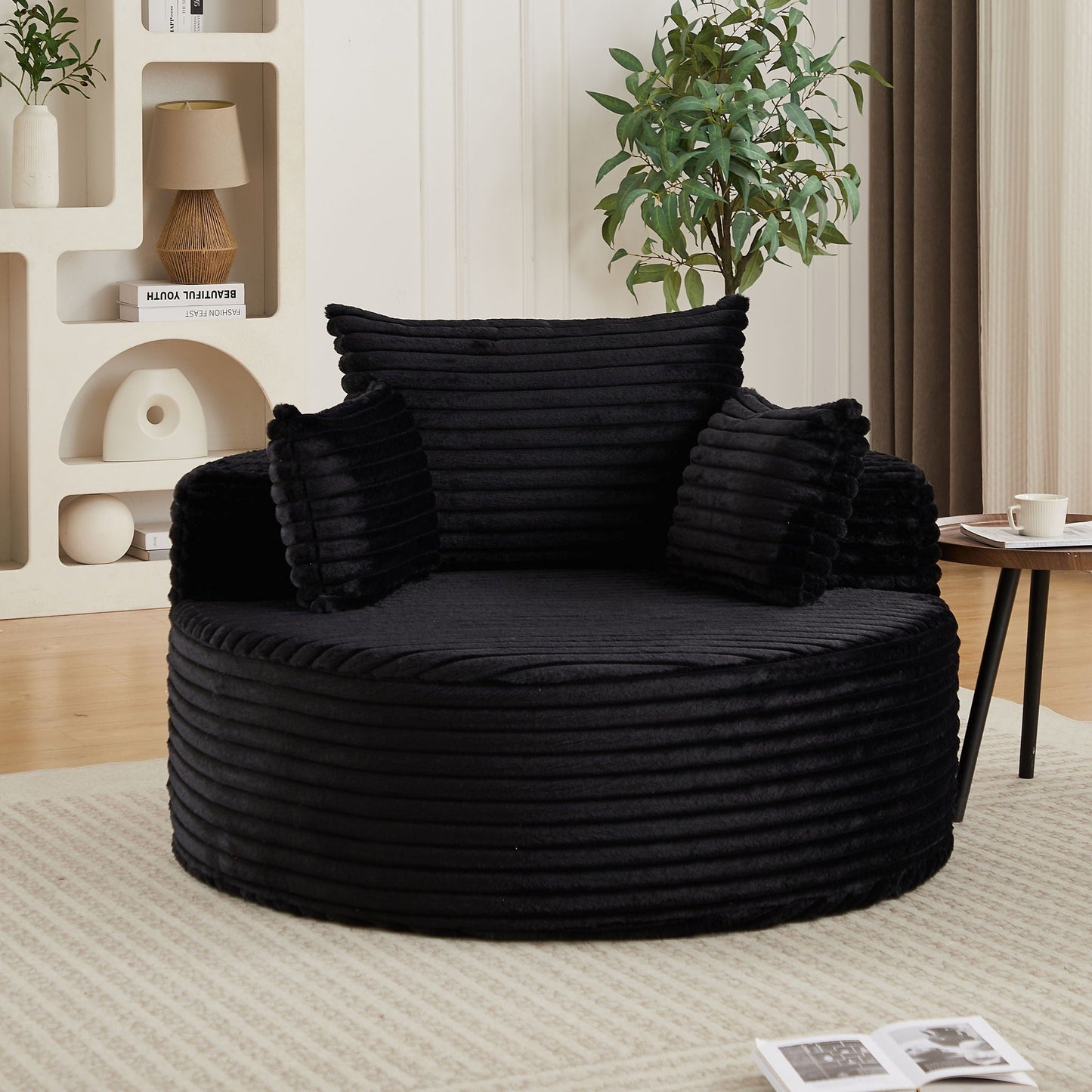 Modern Single Sofa With Backrest Pillow For Living Room