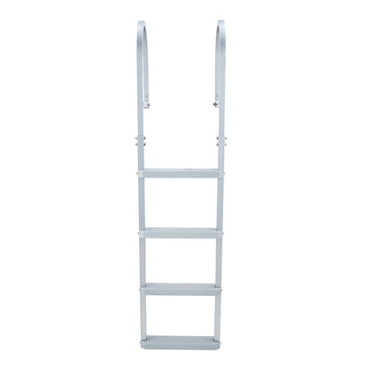 Removable Dock Ladder, 4 Steps, Aluminum Alloy Pontoon Boat Swim Ladder