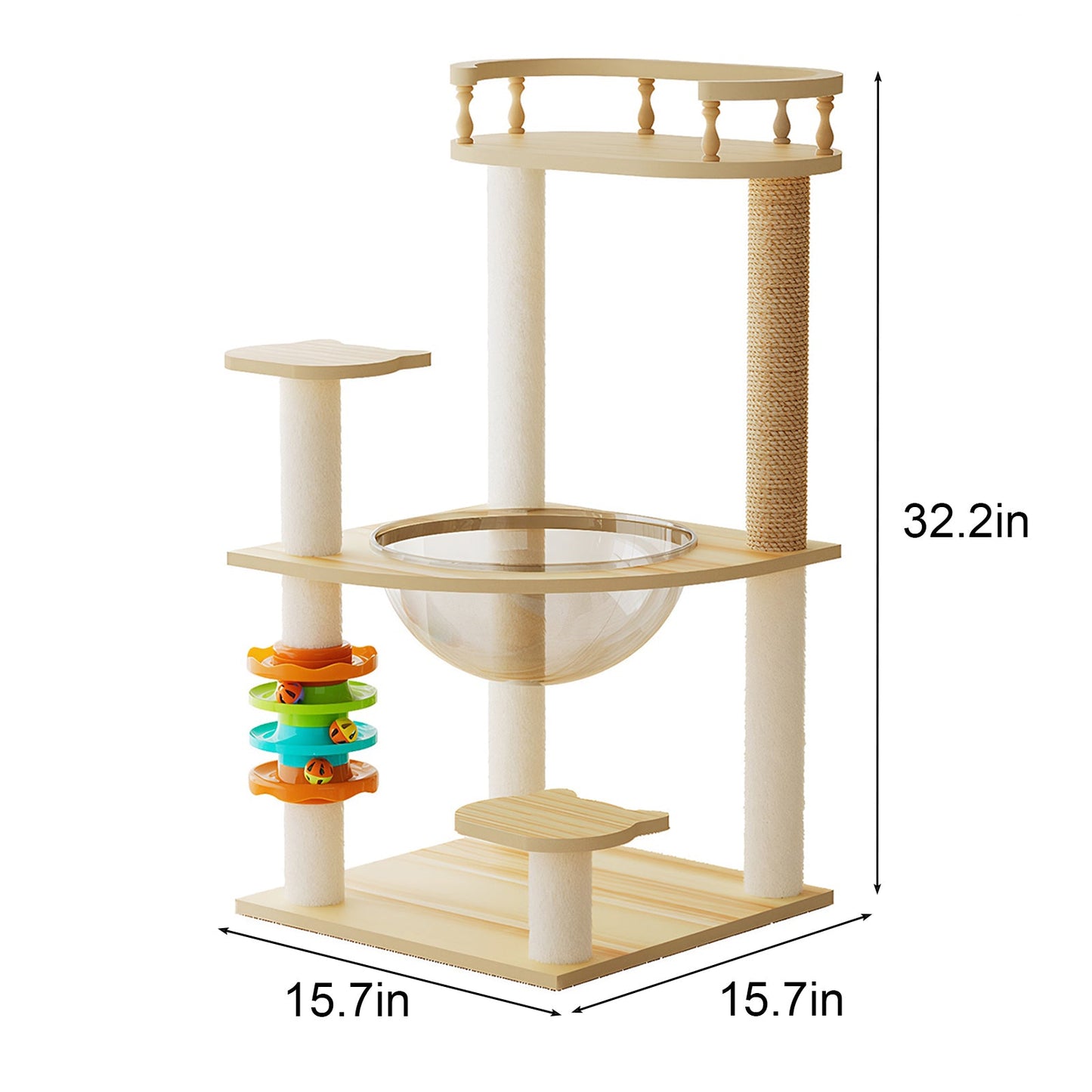 32.2" Modern Cat Tower for Indoor Cats