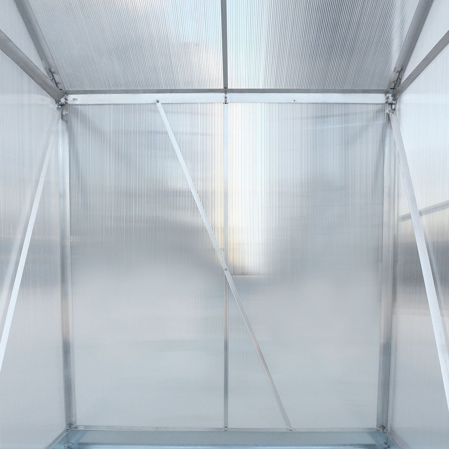 Polycarbonate house, Heavy Duty Outdoor Aluminum Walk-In House Kit With Rain Gutter, Vent And Door For Backyard Garden