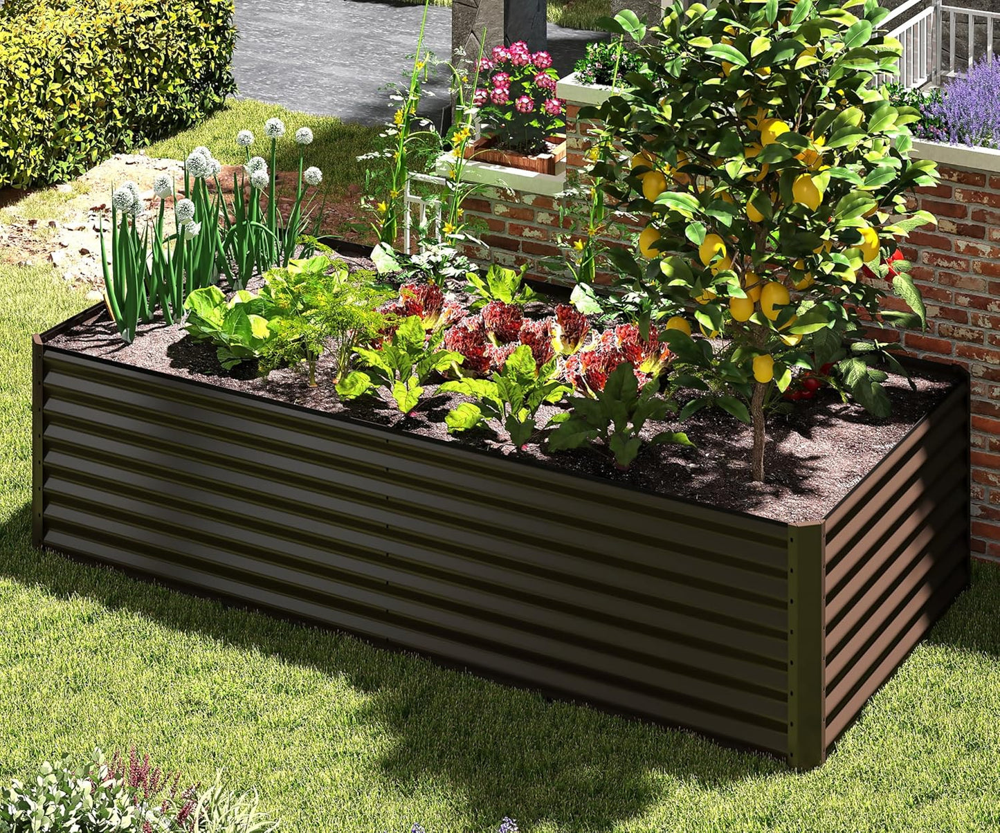 6x3x2 ft Galvanized Raised Garden Bed