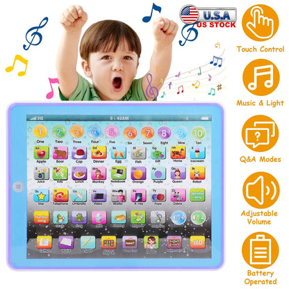 Kid Baby Toddler Tablet Toy Educational Learning Study Tablet Pad Gift for Aged 2 3 4 5 6 7 Girls Boys