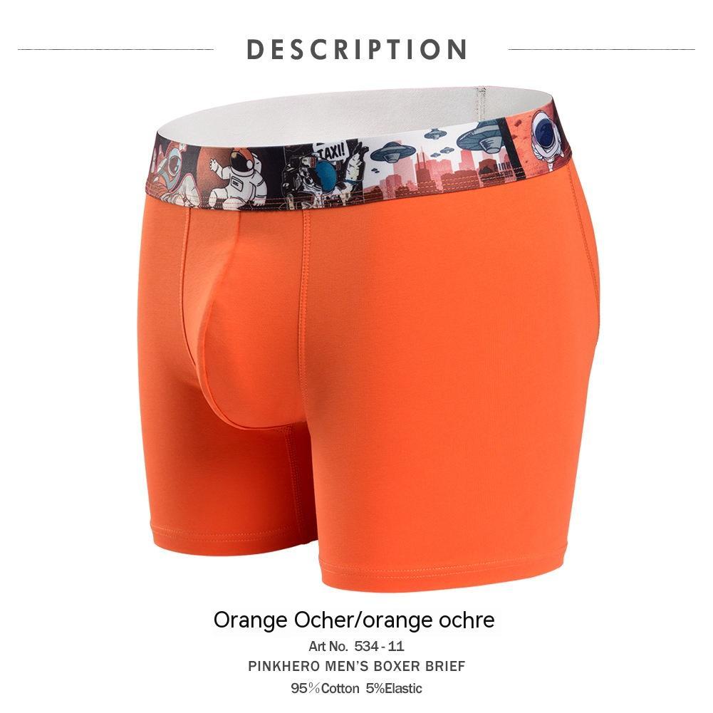 RED Cotton  SPACE ALIENS | Men's Cotton Stretch Cartoon Print Breathable Underwear