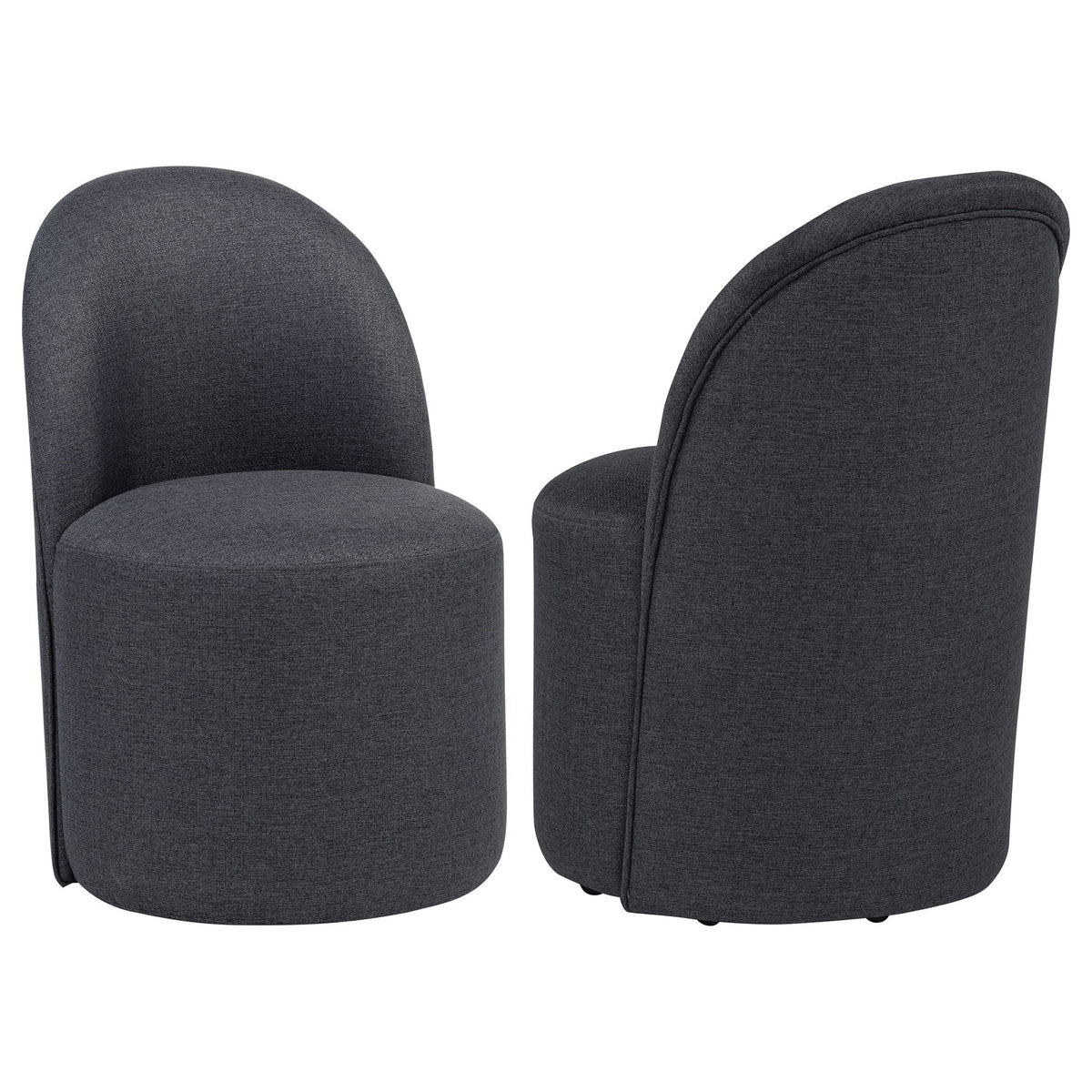 Aubrey Upholstered Barrel Dining Side Chair Charcoal (Set of 2)