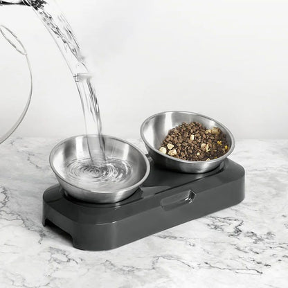 Easy To Clean Stainless Steel Cat Bowl Dog Food And Water Bowls With Stand Metal Cats Dogs Double Single Pet Feeding Feeder Bowl