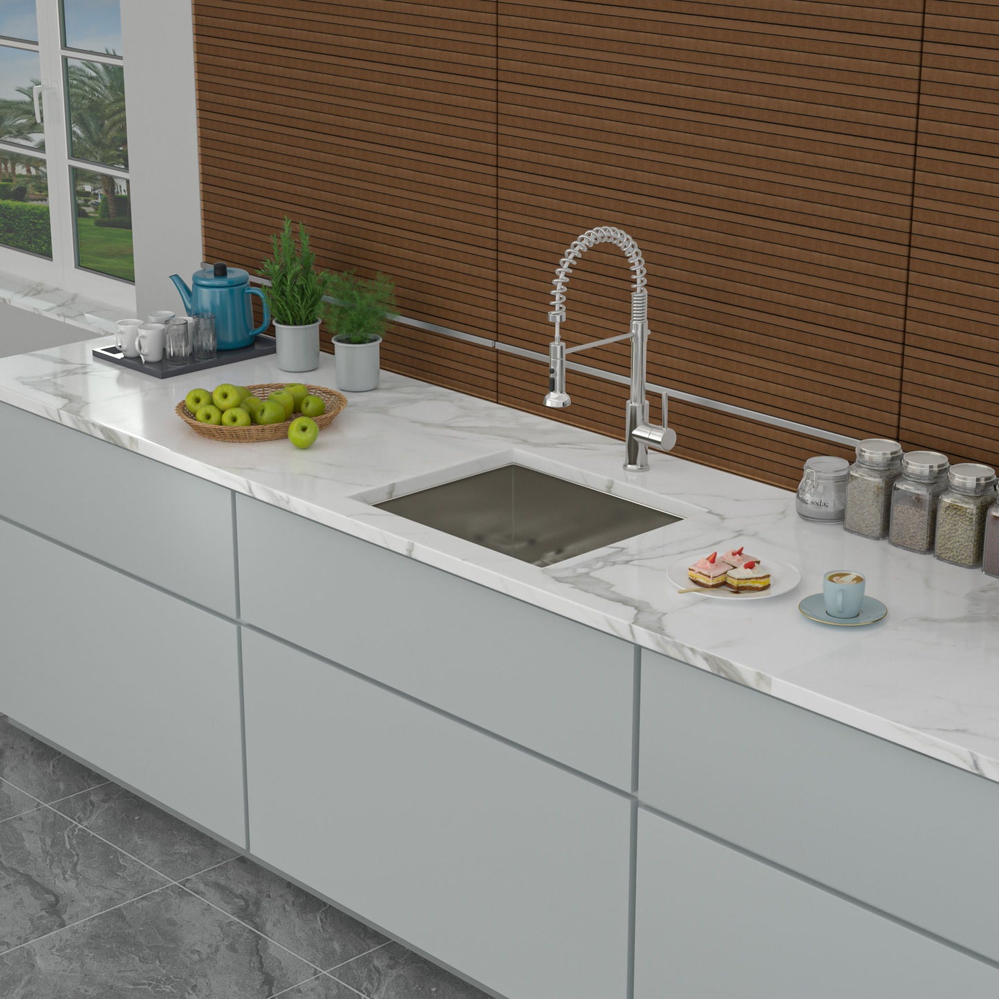 Modern Undermount Stainless Steel Kitchen Sink 16 Gauge, Deep Single Bowl