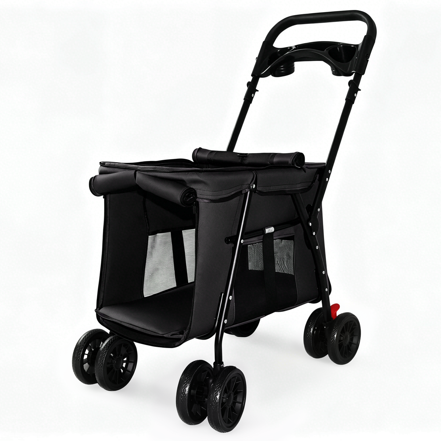 Pet Stroller Foldable 4-Wheel Design with Breathable Mesh