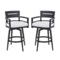 Outdoor Swivel Bar Chairs, 360 Degree Rotation, Ergonomic Backrest (Set of 2)