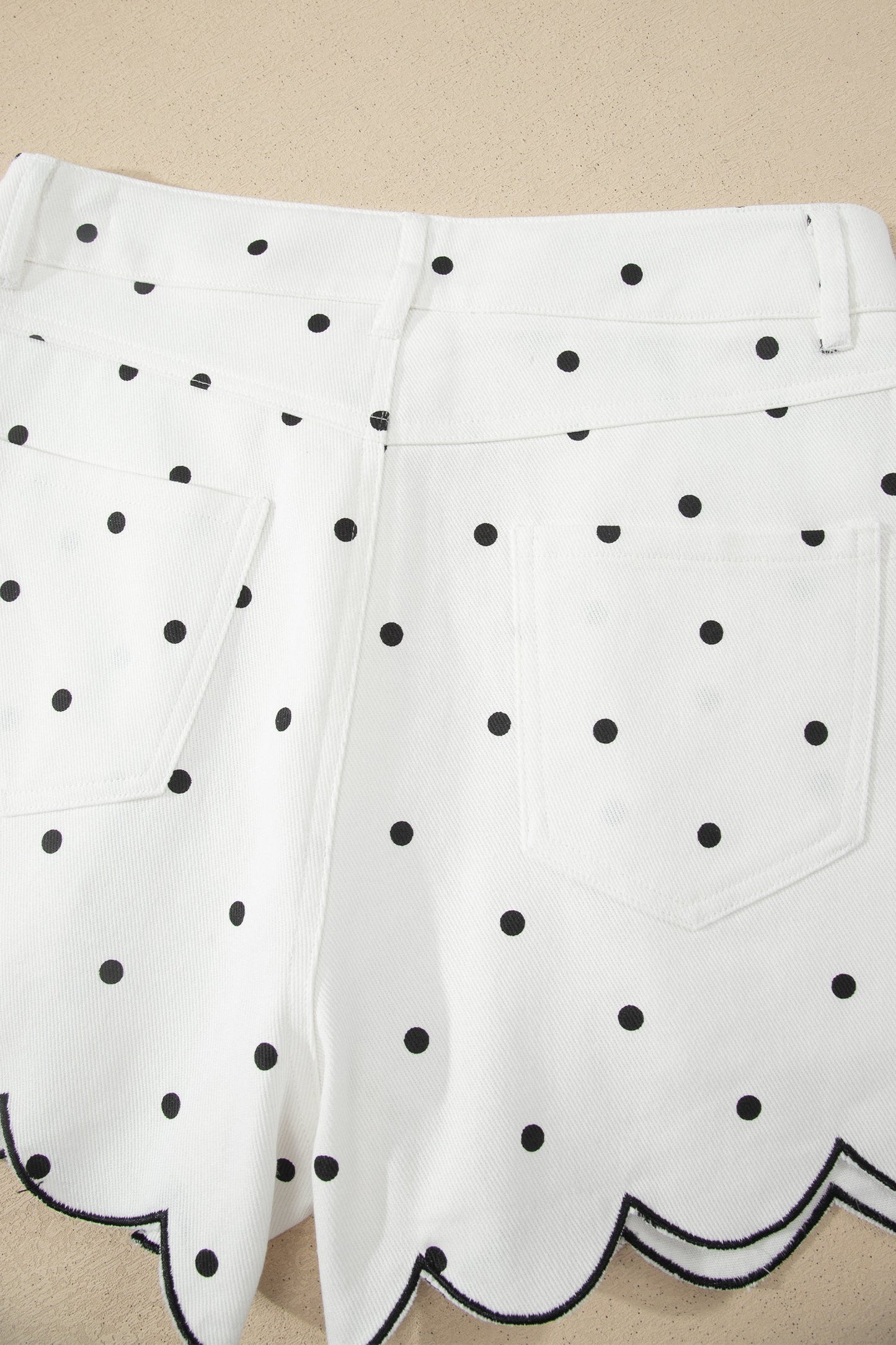 Elise Embroidered Scallop Hem Shorts