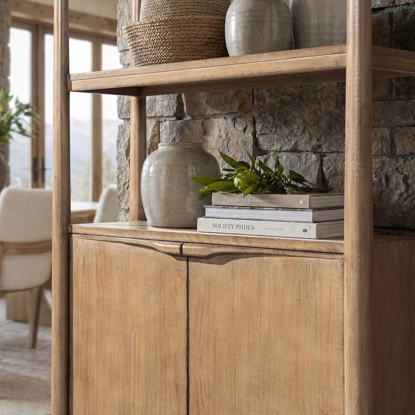Nolan - Bookcase With Lower Cabinet - Natural