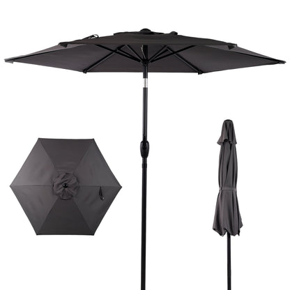 7.5 Ft Patio Umbrella with Push Button Tilt and Crank Mechanism