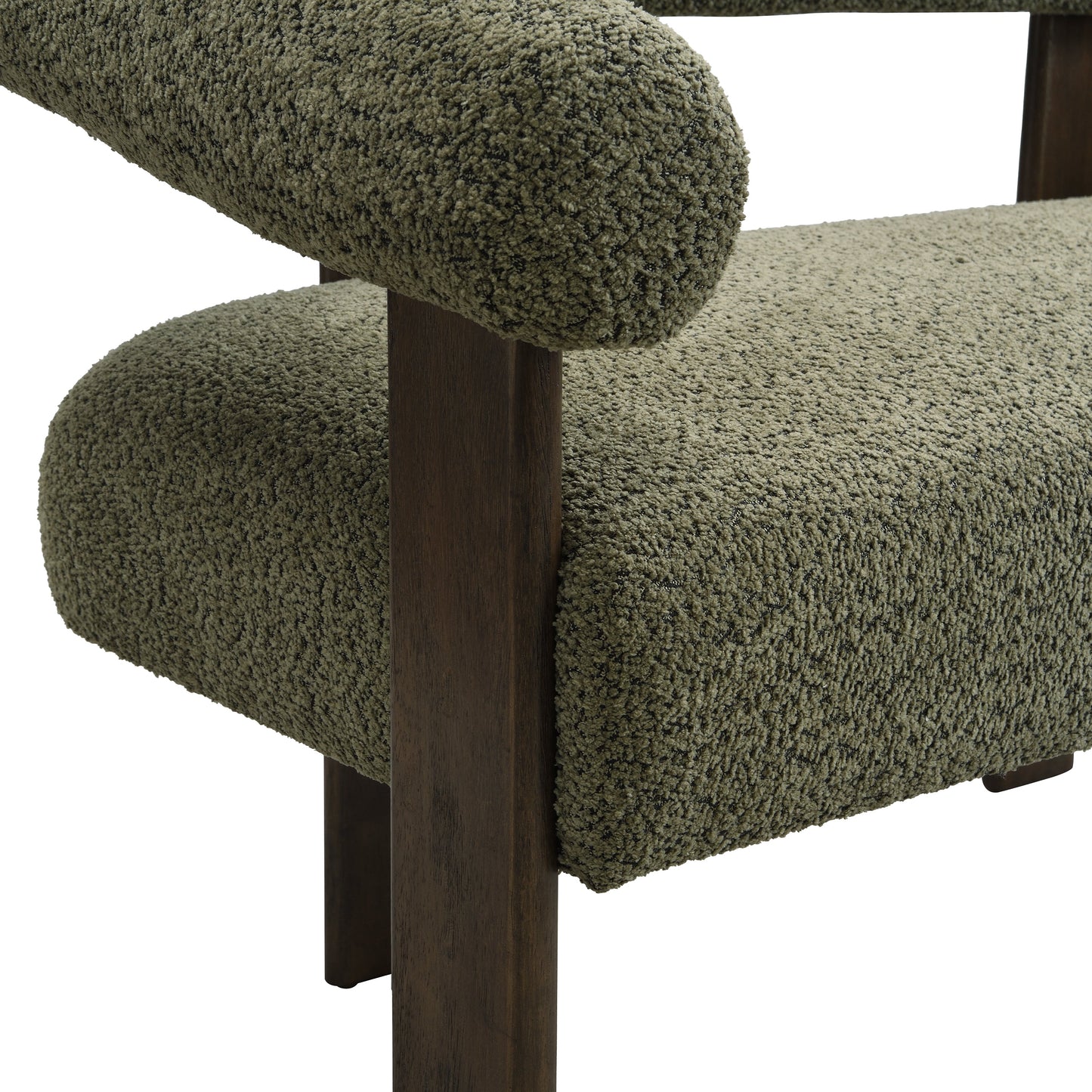 Round Armrest Loveseat (Green + Brown)