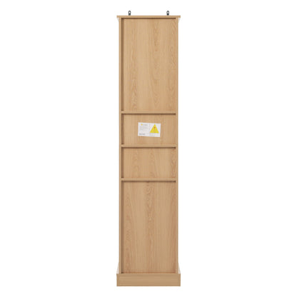 Tall Bathroom Cabinet With 1 Door, 3 Drawers, Open Storage - Wood