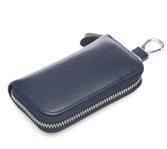 Men's Leather Zipper Multi-function Car Key Holder