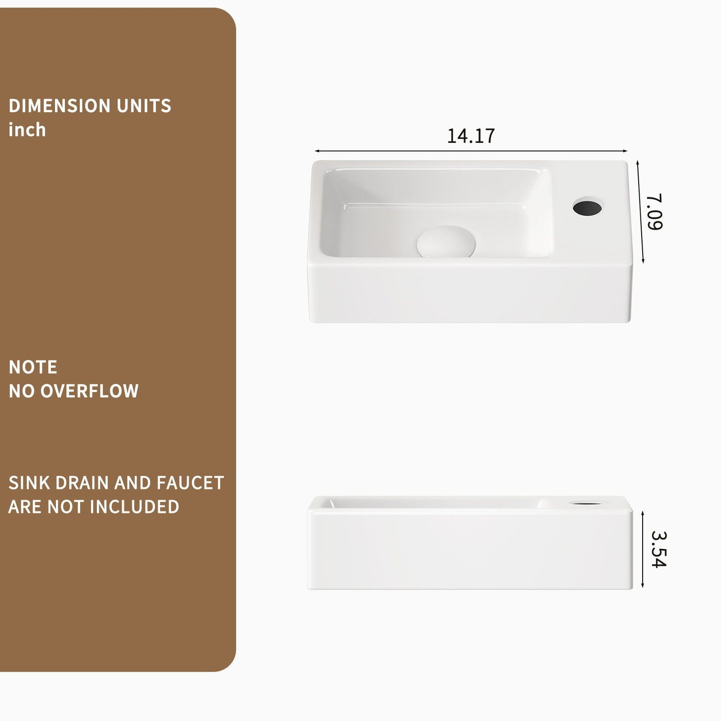 Wall Mounted Bathroom Sink With Faucet And Drain