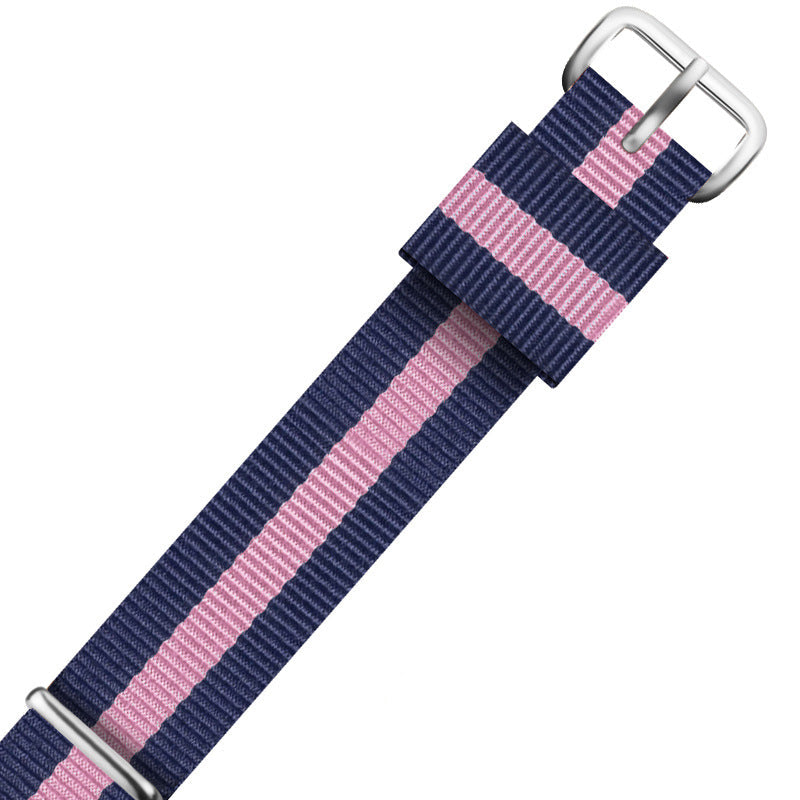 Nylon DW Watch Strap One Piece With Woven Loop And Striped Canvas Watch Band