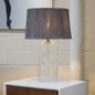 Luxora Decorative Glass Table Lamp with Gold Finish and Grey Shade