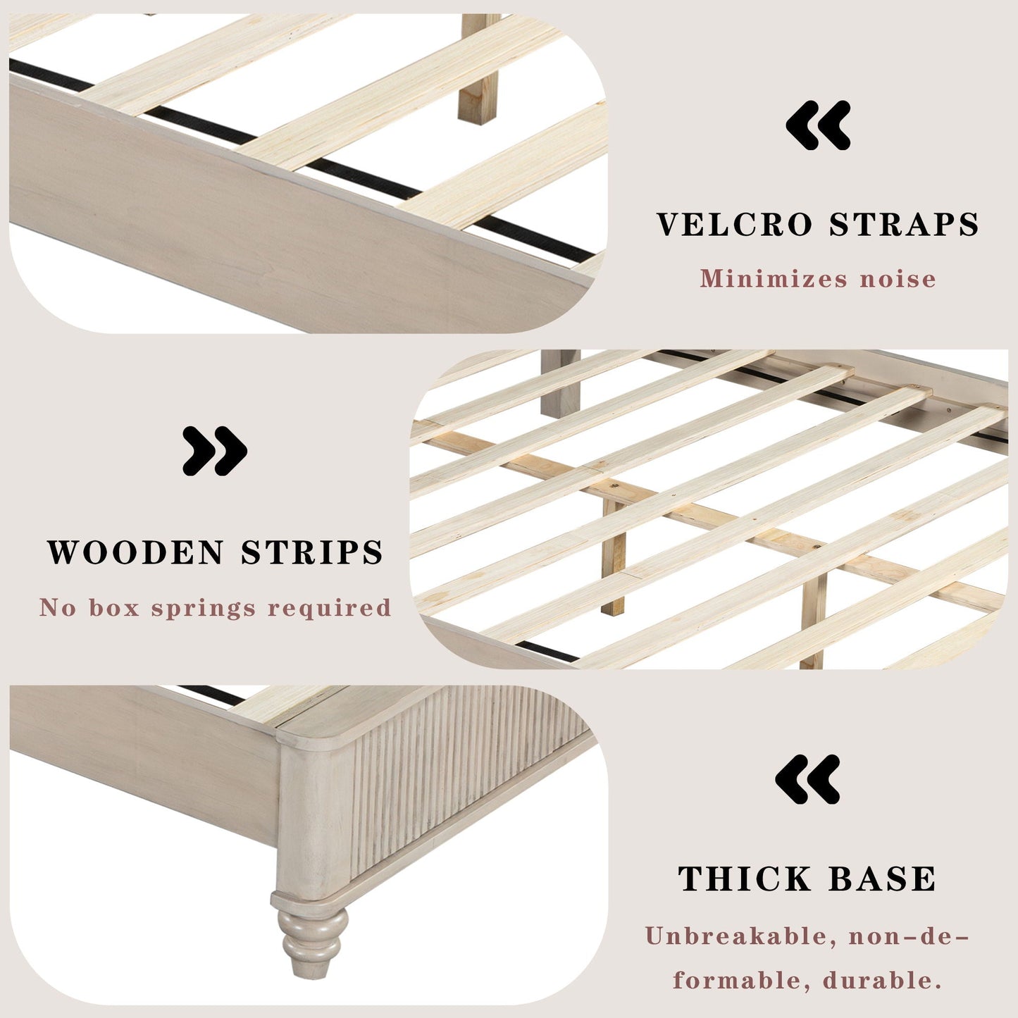 Platform Bed Frame & Tall Headboard
