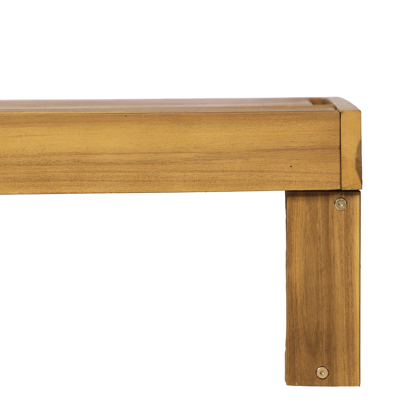 Acacia Wood Chaise Lounge Teak Finish with Adjustable Recliner