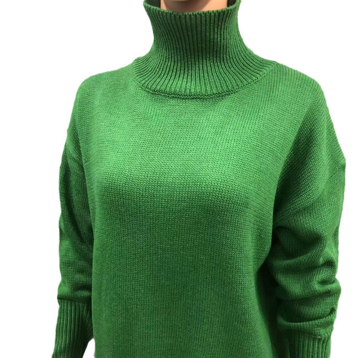 Vibrant Pink Oversized Turtleneck Knit Sweater | Women's Fuchsia High-Neck Party Pullover