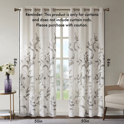 Burnout Printed Curtain Panel
