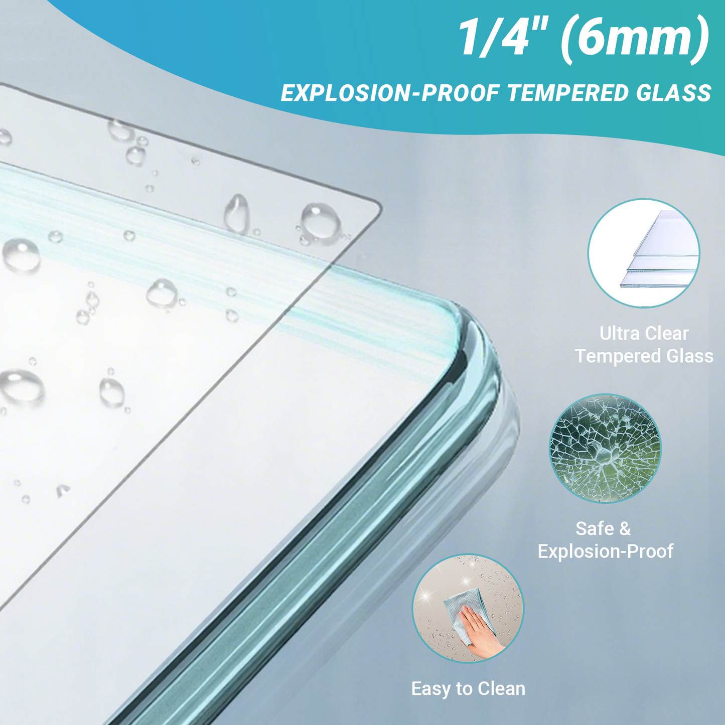 56" - 60" W x 76" H Single Sliding Frameless Shower Door