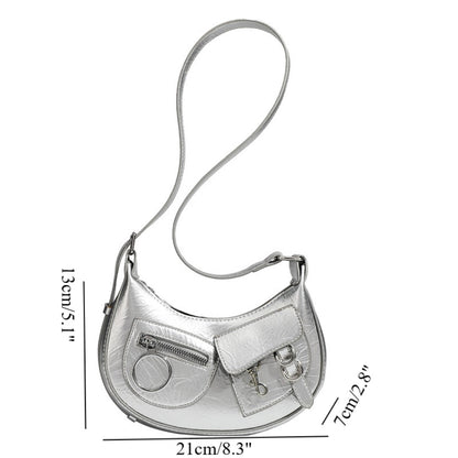 Design Stylish Retro Small Crossbody Bag - Versatile Punk Crescent Bag for Everyday Use