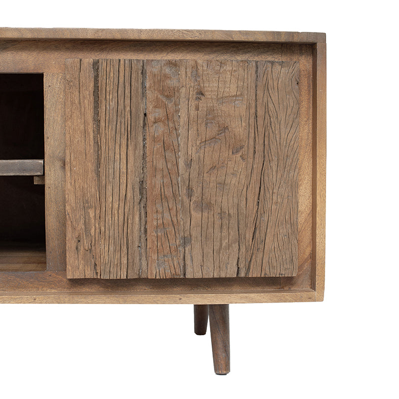55x16x22.5" TV Cabinet With Recycled Wood 2 Door