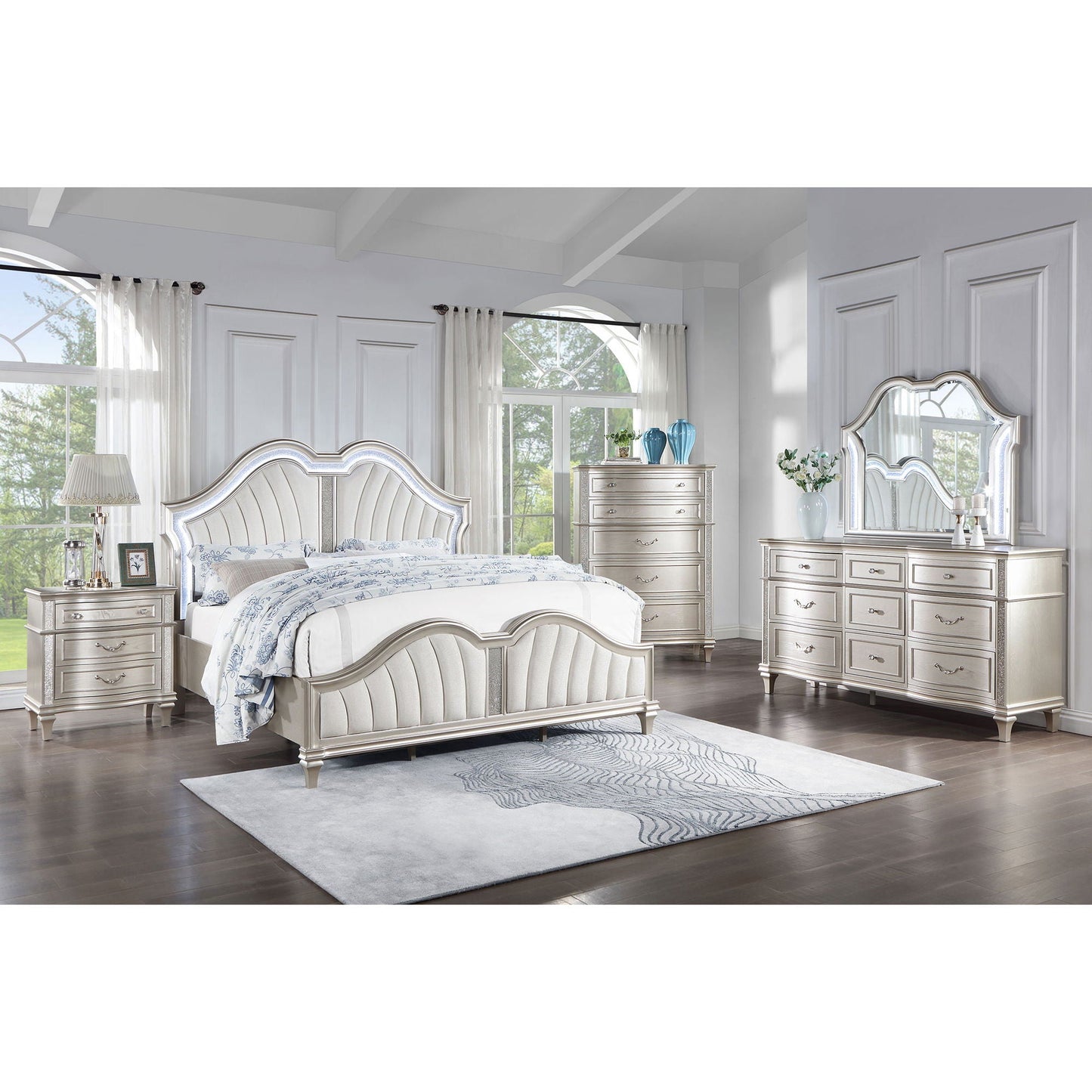 Katerina - Platform Bed With LED Light