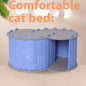 Foldable Semi-closed Felt Cat Scratch Board Nest