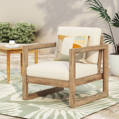 Outdoor Acacia Wood Patio Club Chair