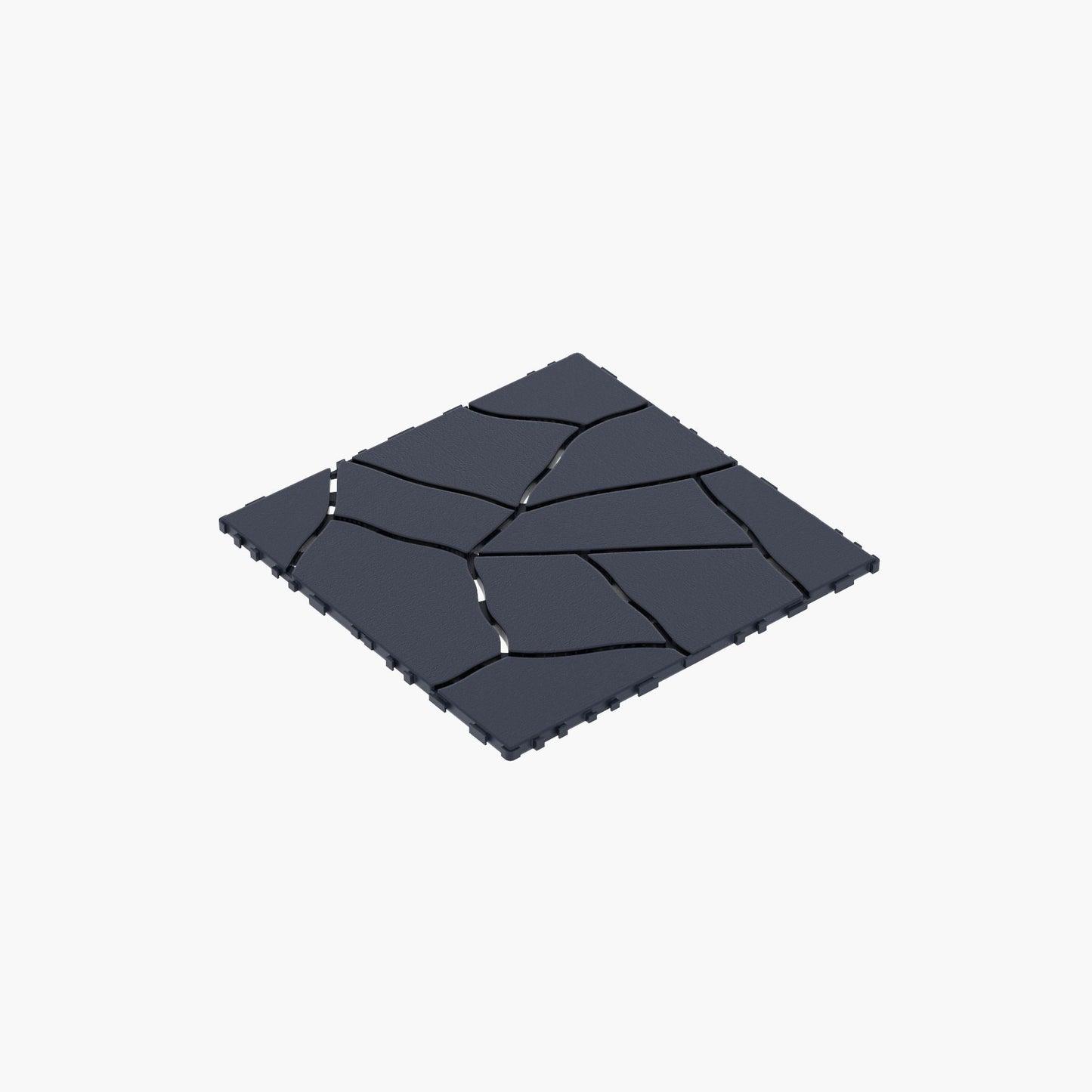 Stone Style Patio Deck Tiles For Porch (Set of 44) - Gray