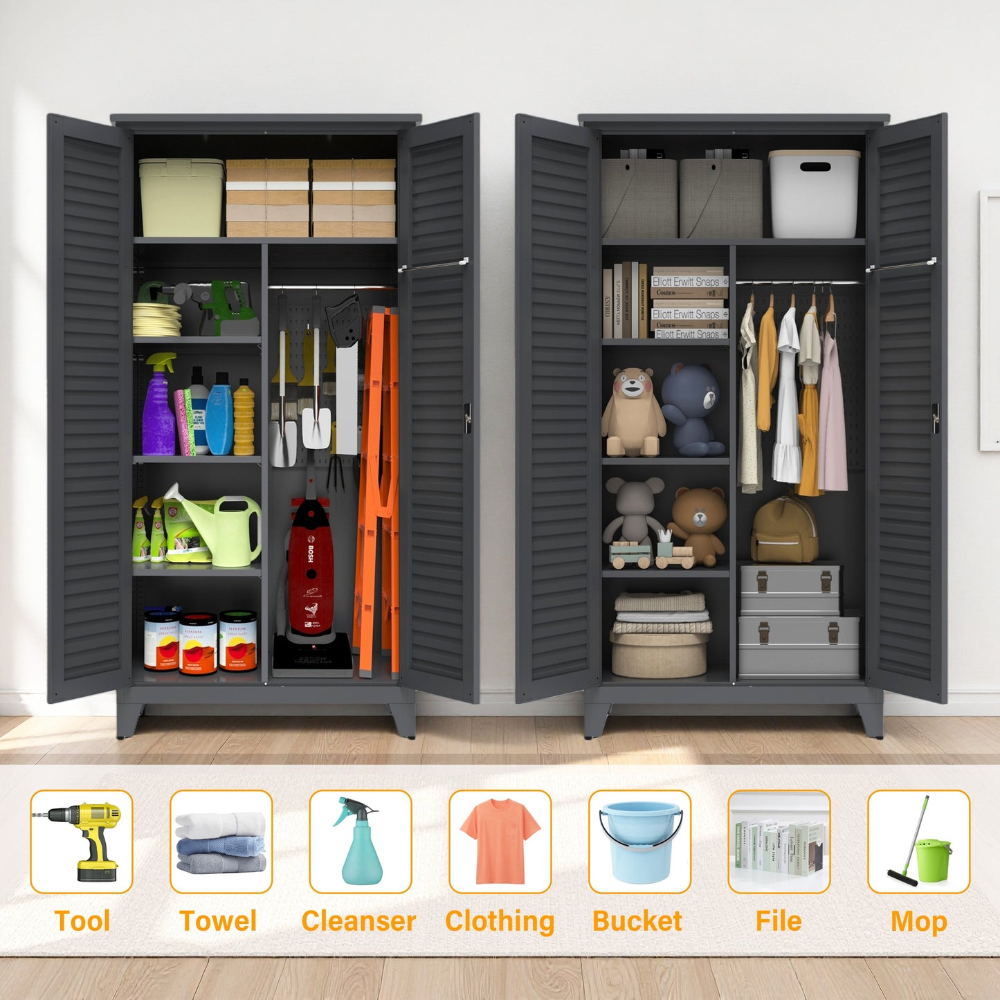 73'' Tall Metal Tool Storage Cabinet