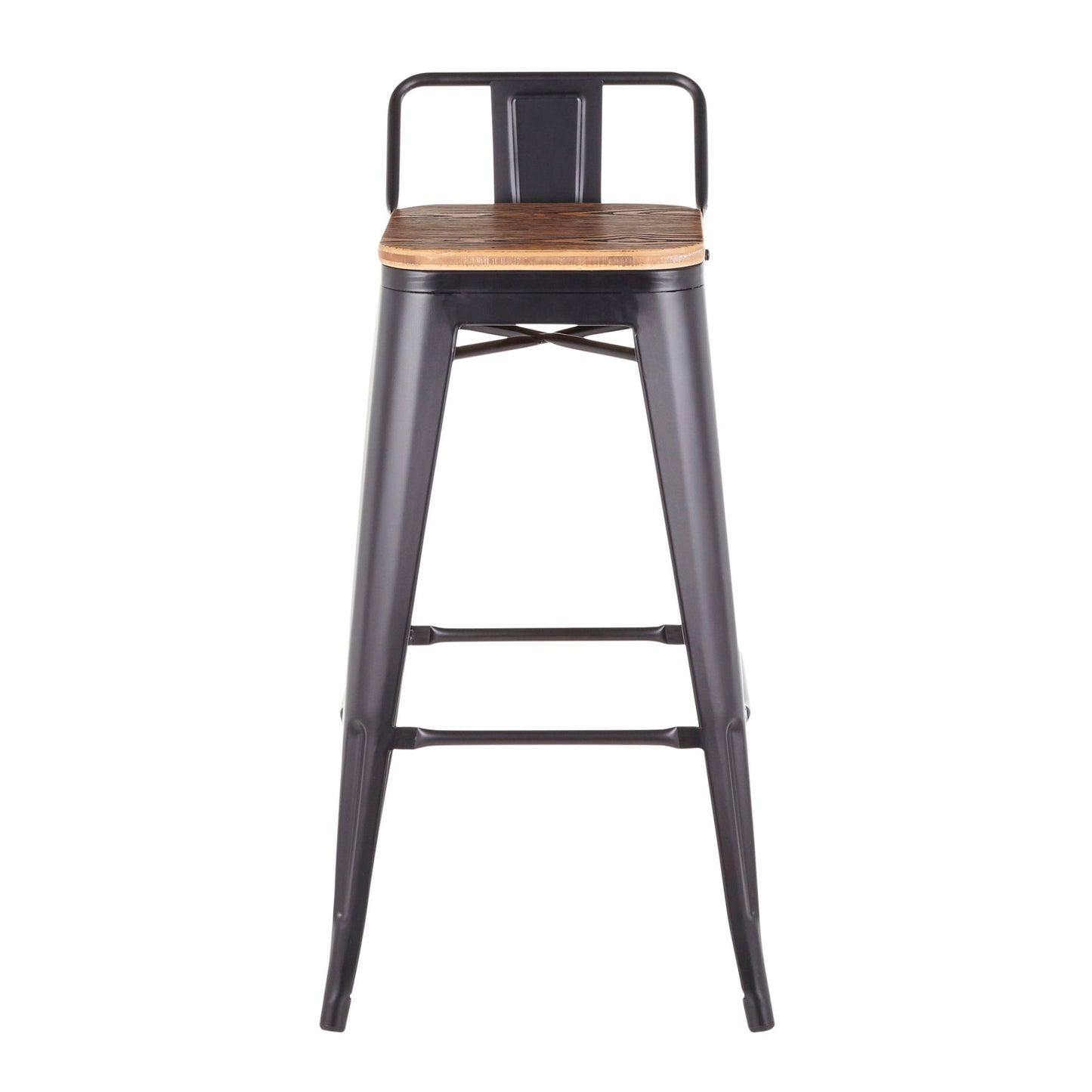 Oregon - Industrial Low Back Barstool (Set of 2) - Black