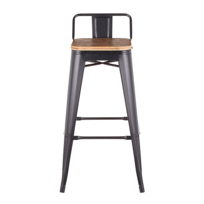 Oregon - Industrial Low Back Barstool (Set of 2) - Black