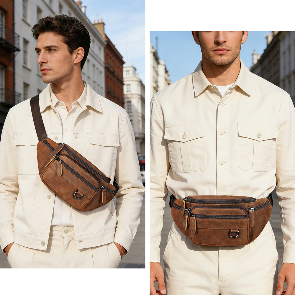 Multifunctional Mens ShoulderCrossbody Waist Bag