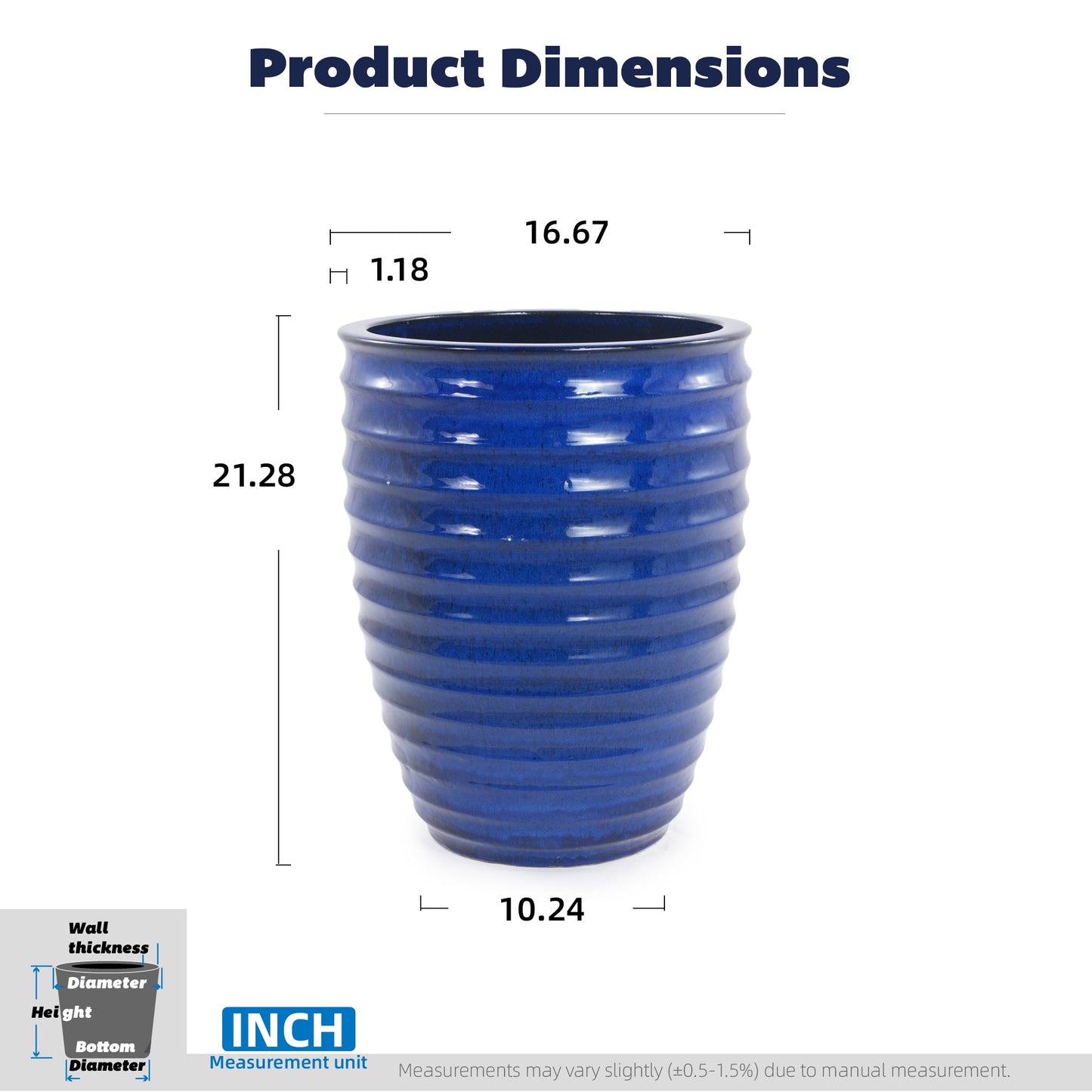 Handmade Sapphire Garden Pot