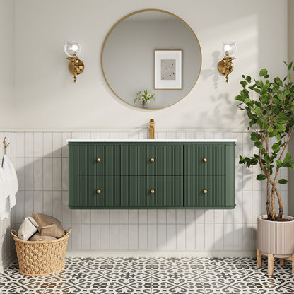 48" Wall Mounted & Floating Single Bathroom Vanity
