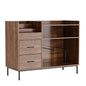 Eco-Friendly Vinyl Record Player Stand With Flip-Top Storage, Media Console With Dual Outlets And Dustproof Drawers